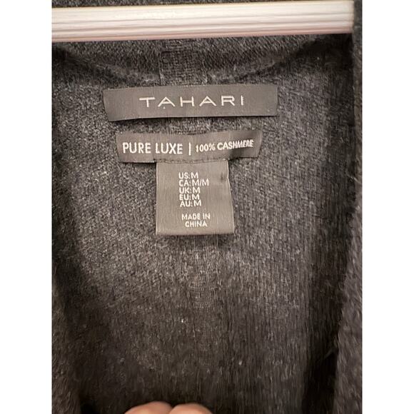 Tahari Luxe 100% Cashmere Cardigan Drape Sweater Vest Medium - Picture 4 of 6